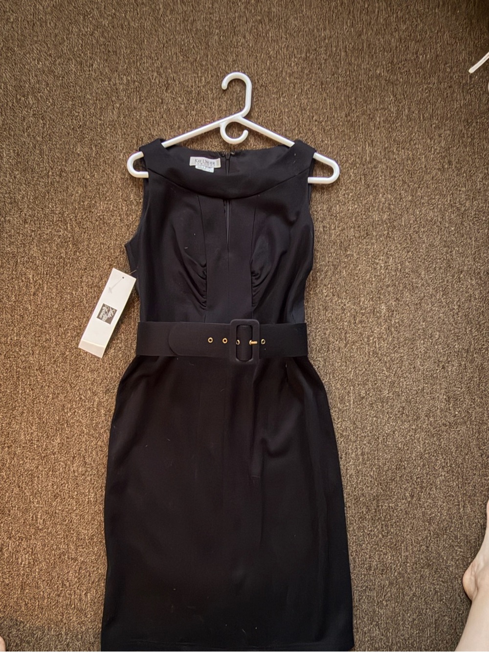 Saks Fifth Avenue Black Sleeveless dress with belt